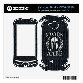 Molon Labe Chrome Spartan Helmet on Grille Skins For Samsung Reality