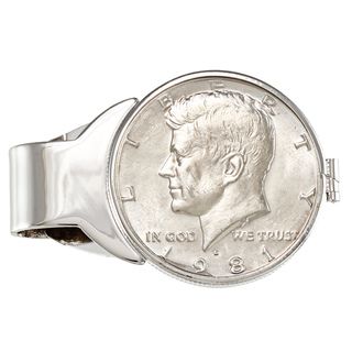 American Coin Treasures Genuine JFK Half Dollar White Metal Money Clip American Coin Treasures Men's Gift Items
