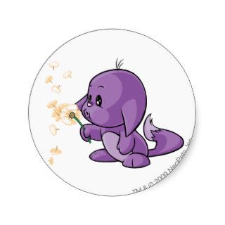 Kacheek Purple Round Sticker