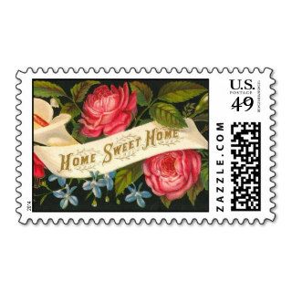 Victorian Home Sweet Home Roses Stamp