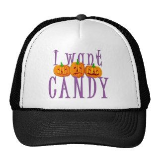 I Want Candy Jack O'Lantern Halloween Trucker Hat