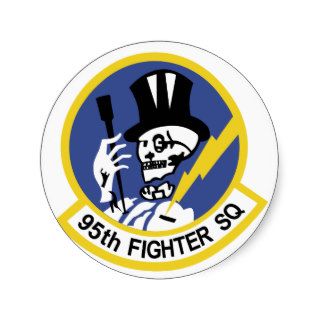 95th Fighter Squadron Boneheads Round Sticker