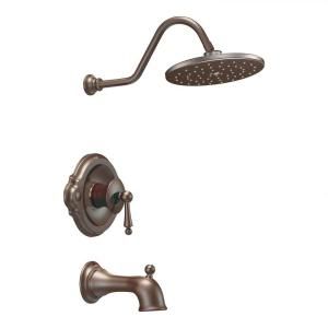 MOEN Waterhill 1 Handle Tub and Shower Faucet Trim in Wrought Iron (Valve not included) TS314WR