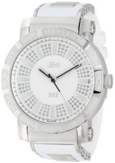 JBW Men's JB 6225 E "562" Pave Dial Diamond White Rubber Watch Watches