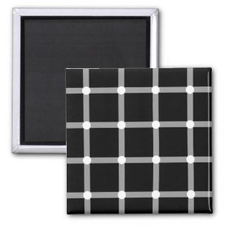 Black and white optical illusion fridge magnet