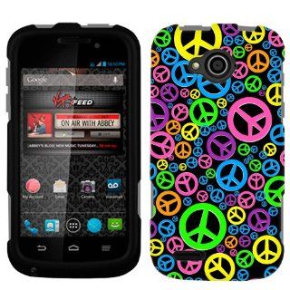 ZTE Reef Multi Color Peace Sign on Black Phone Case Cover Cell Phones & Accessories