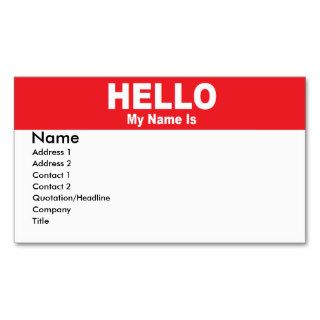 Name Tag Business Card