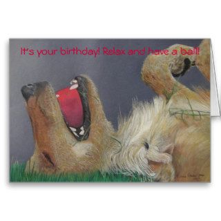 Golden Retriever with Ball Birthday card
