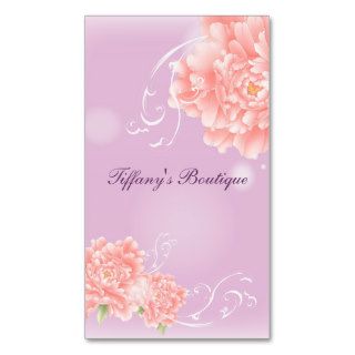girly purple peony swirls vintage floral business cards