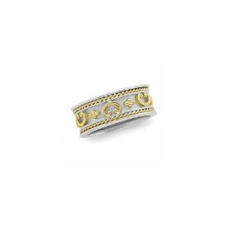 14K White And Yellow Gold   Etruscan Inspired Band Jewelry
