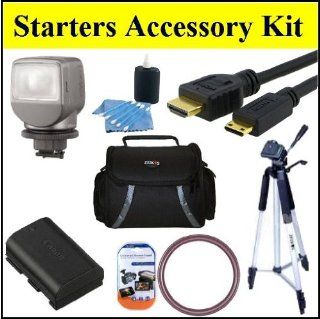 Starters Accessory Kit For Sony HDR CX260V HDR CX580V HDR XR260V Handycam Camcorder   Includes UV Filter + Replacement NP FV50 Battery + Video Light + Deluxe Case + 50" Tripod + Mini HDMI Cable & Much More  Digital Camera Accessory Kits  Camer