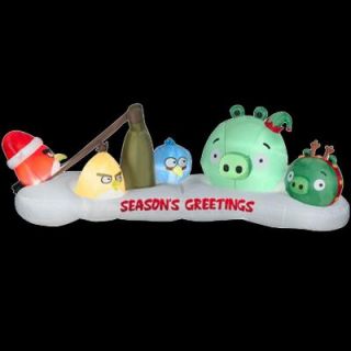 Gemmy 120 in. W x 39 in. D x 42 in. H Inflatable Christmas Angry Bird Scene 87259X