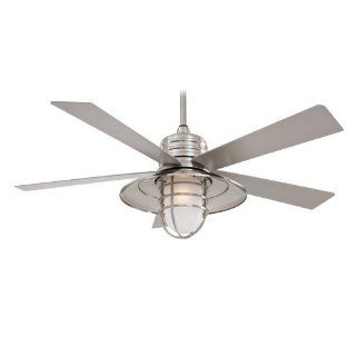 Minka Aire F582 BNW Rainman Brushed Nickel 54" Outdoor Ceiling Fan   Ceiling Fans With Lights  