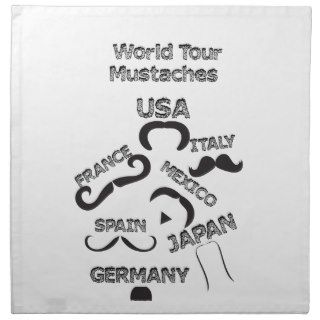 Funny Mustaches World Tour hipster mustache styles Printed Napkin