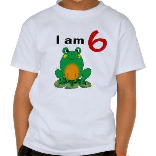 I am 6 years old today (cartoon green frog) tshirt