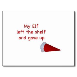 My Elf left the shelf and gave up Postcards