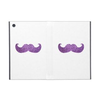 Purple Bling mustache (Faux Glitter Graphic) iPad Mini Cover