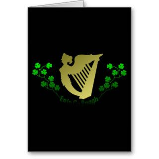 Irish Clover Erin Go Bragh Irish Harp Eire Greeting Cards