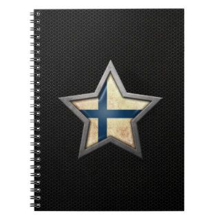Finnish Flag Star with Steel Mesh Effect Journals