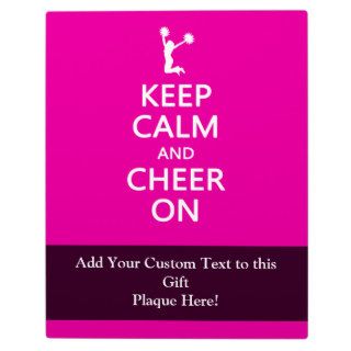 Keep Calm and Cheer On, Cheerleader Pink Display Plaques