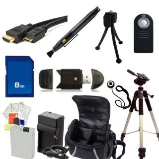 Accessory Package for the Canon EOS Rebel T2i, T3i, T4i Digital SLR Cameras. Includes 8GB Memory Card, High Speed Card Reader, Mini HDMI Cable, Extended Life Replacement Battery, Tripod, Carrying Case + More  Digital Slr Camera Bundles  Camera & Pho