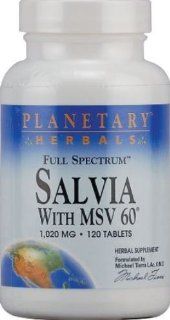 Planetary Herbals Salvia with MSV, 1020 mg, 120 Tablets Health & Personal Care