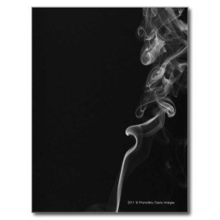 White Smoke Against A Black Background Postcards