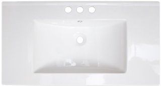 American Imaginations 413 36 Inch by 18 Inch White Ceramic Top with 4 Inch Centers   Built In Kitchen Cabinetry  