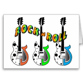 Rock N Roll Neon Electric Guitar Music Greeting Card