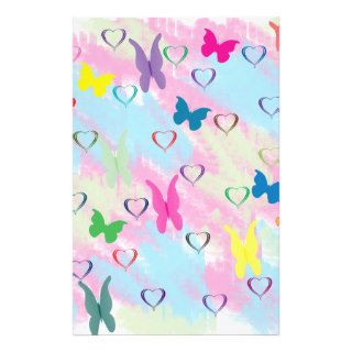 Pastel Hearts & Butterflies Stationery Design