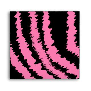Custom Monogram Pink and Black Zebra Print Pattern Envelope
