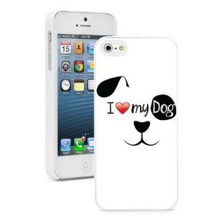Apple iPhone 4 4S 4G White 4W569 Hard Back Case Cover Color I Love My Dog Face Cartoon Cell Phones & Accessories