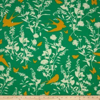 Joel Dewberry Bungalow Swallow Study Emerald Fabric