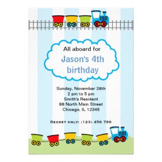 Train Birthday Custom Invitation