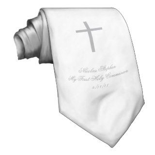 My First Holy Communion Gray Cross Tie
