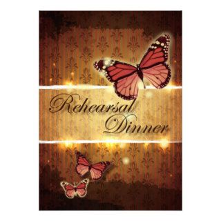 glamorous Butterfly  rehearsal Dinner invitation