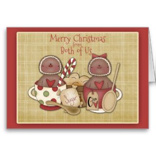 Merry Christmas Gingerbread Greeting, Both of Us Cards