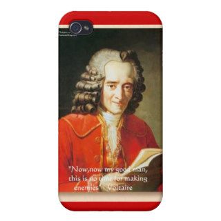 Voltaire "No Enemies" Wisdom Quote Gifts Etc iPhone 4 Cases