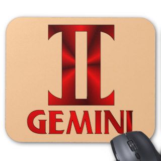 Red Gemini Horoscope Symbol Mouse Mat