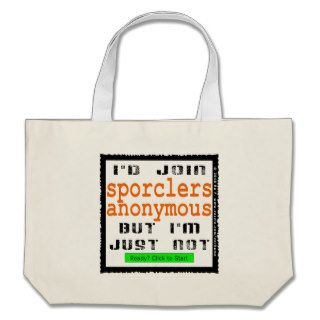 Sporclers Anonymous Jumbo Canvas Tote Tote Bags