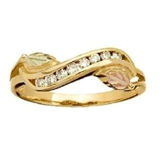 Stamper Black Hills Gold Women's 12K Diamond Ring. R1513D Jewelry
