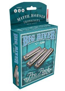 Hohner 3P590BX Big River Harmonica, Keys of C, G, and A Pro Pack Musical Instruments