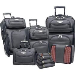 Traveler's Choice Amsterdam II 8 Piece Luggage Set Gray Traveler's Choice Carry On Uprights