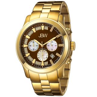JBW Men's Goldtone Steel 'Delano' Chronograph Diamond Watch JBW Men's More Brands Watches
