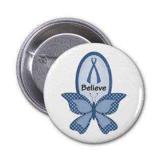 Believe  Blue Awareness Pinback Buttons