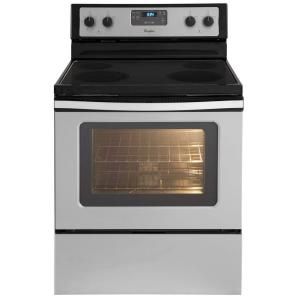 Whirlpool 4.8 cu. ft. Electric Range with Self Cleaning Oven in Stainless Steel WFE510S0AS