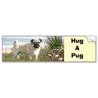 Pug Hug Bumper Sticker Beachgrass