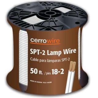 Cerrowire 50 ft. 18 2 Lamp Cord   White 252 1002BR
