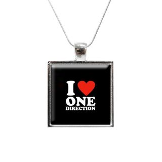 I Love One Direction Glass Pendant and Necklace ABO Enterpises Necklaces
