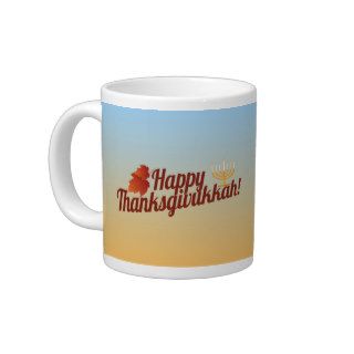 Happy Thanksgivukkah Menorah/Leaf Extra Large Mugs